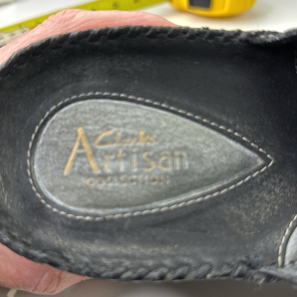 Clarks Artisan Women's Black Slip-On Wedge Shoes - Picture 7 of 11